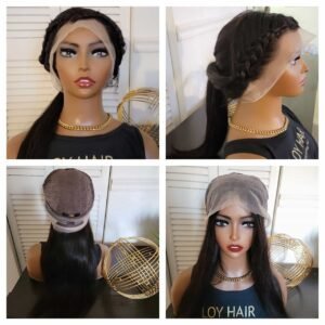 360 straight hair lace wig - 100% Brazilian human hair- Natural color - Can be bleached and dyed.